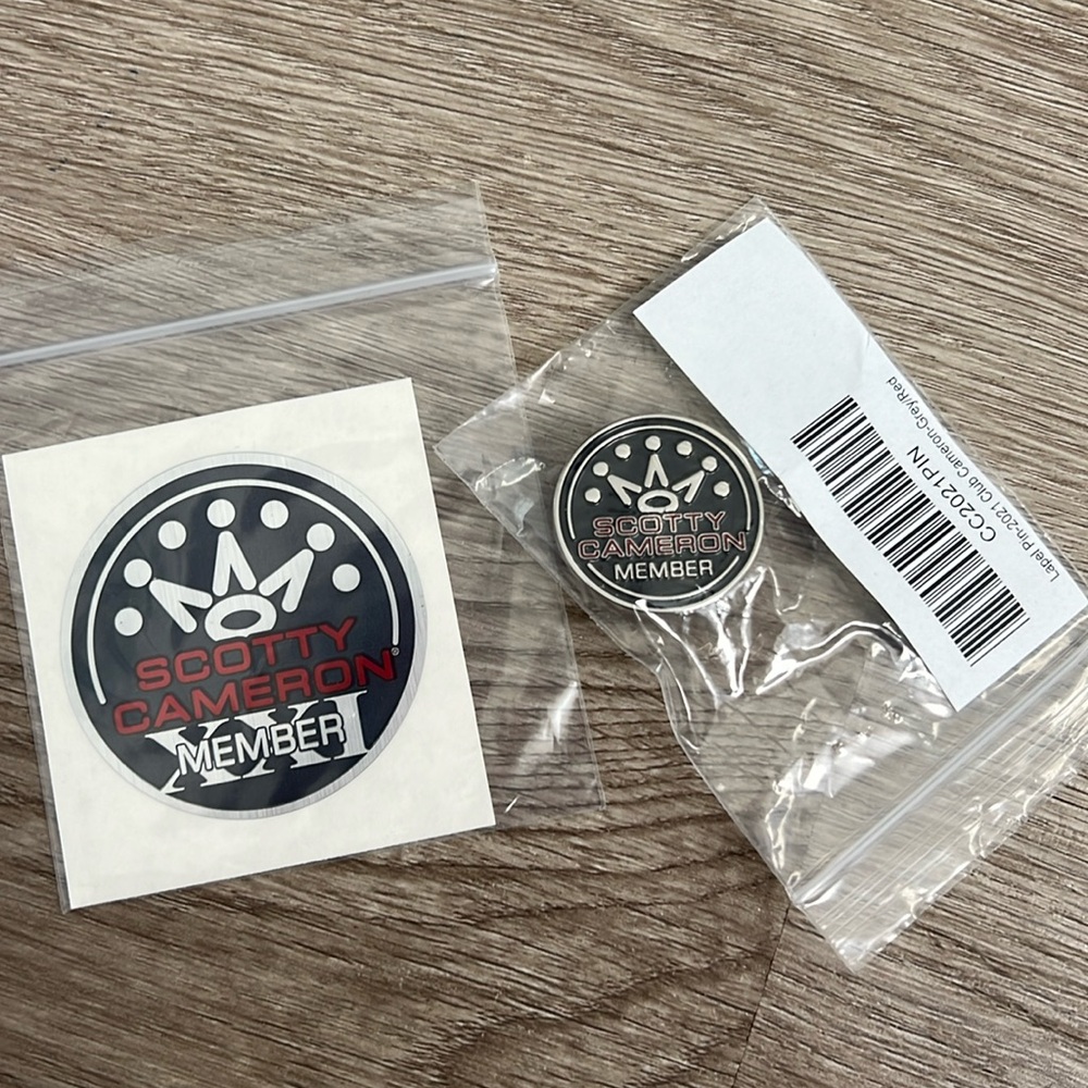Scotty Cameron Member 2021 Sticker & Lapel Pin NWT
